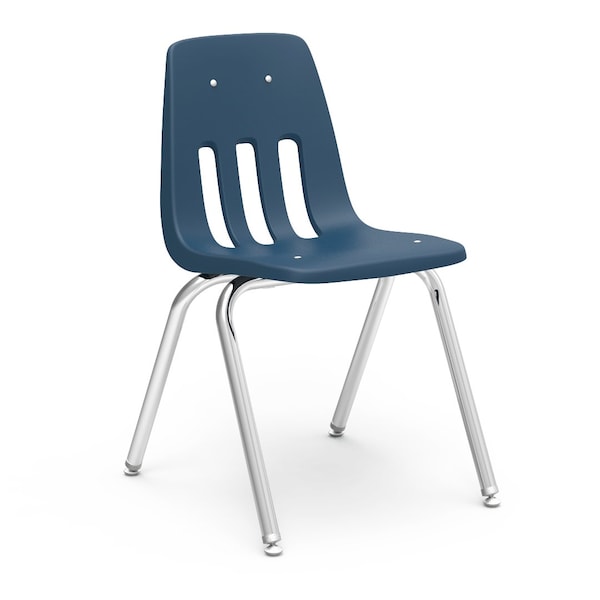 Virco 9000 Series 18" Classroom Chair, 5th Grade - Adult with Nylon Glides - Navy Seat 9018 - main